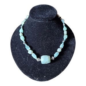 Chic Aqua Beaded Necklace